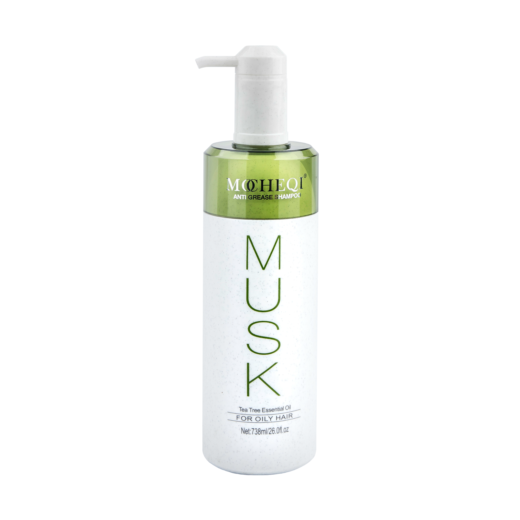 MOCHEQI MUSK Шампунь ANTI GREASE SHAMPOO гидролизованным кератином и маслом чайного дерева 738 мл 