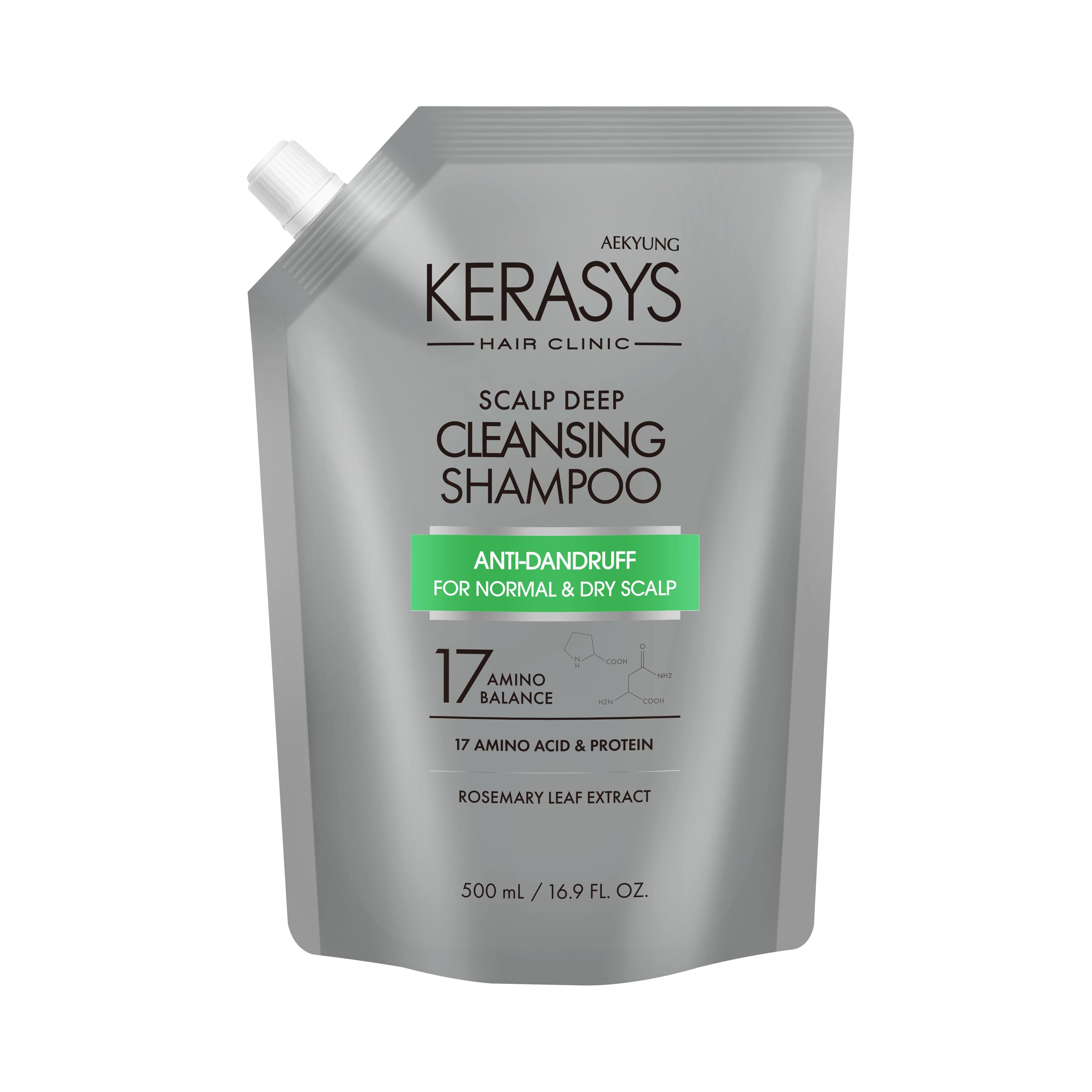 KERASYS Шампунь для волос ОСВЕЖАЮЩИЙ (лечение кожи головы) Anti-Dandruff Shampoo 500 мл (запаска) 