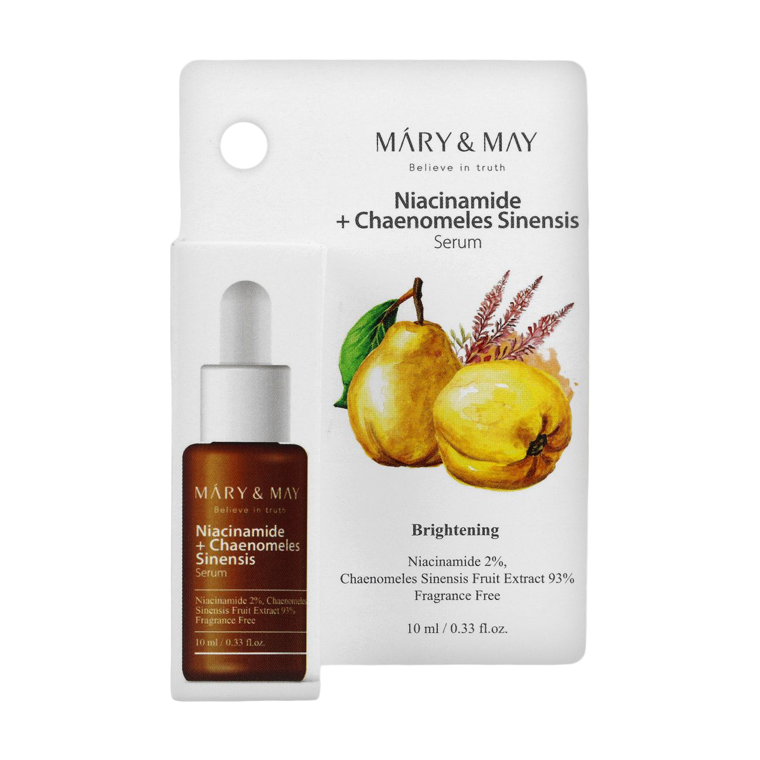 MARY&MAY Сыворотка осветляющая с ниацинамидом и экстрактом айвы Niacinamide + Chaenomeles 10 мл