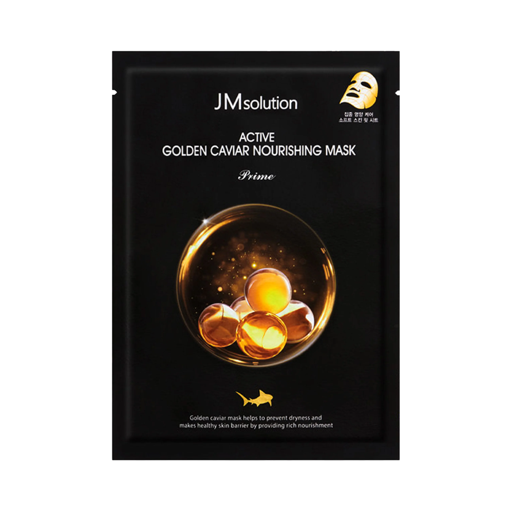JMSolution Маска тканевая ультратонкая с золотом и икрой Active Golden Caviar Nourishing Mask Prime 
