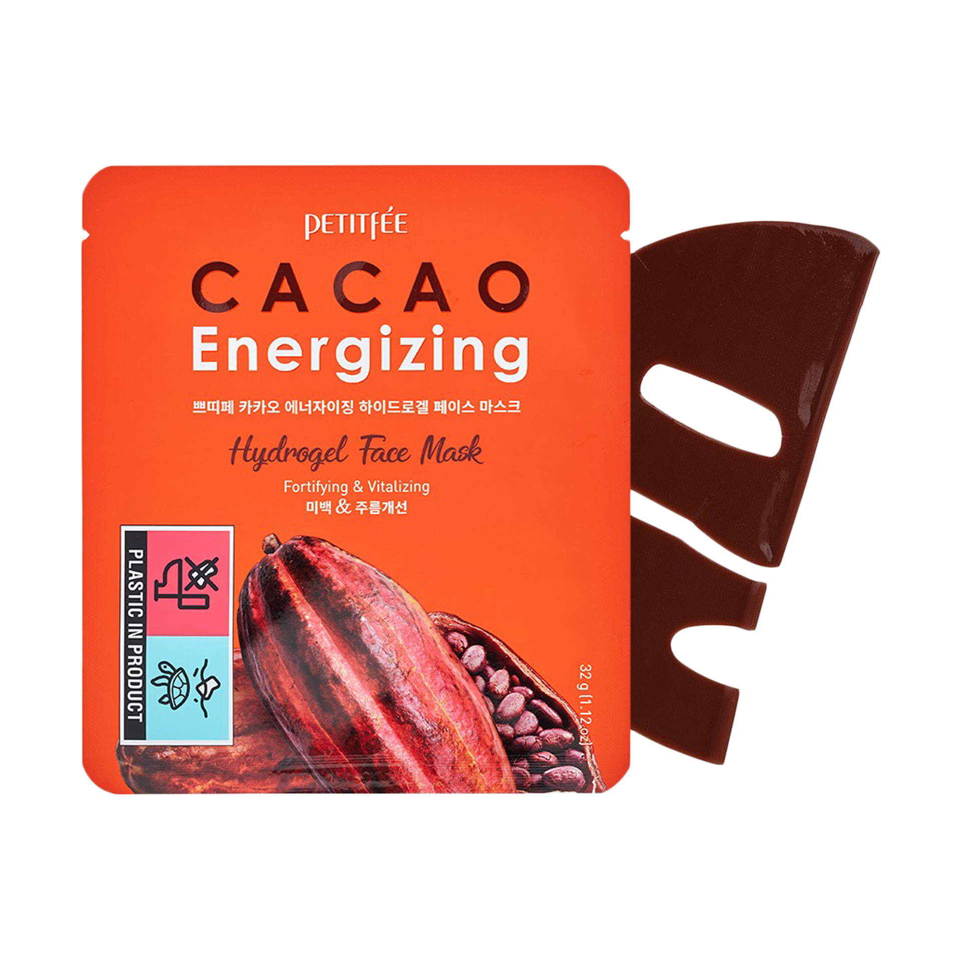 PETITFEE Гидрогелевая маска для лица КАКАО Cacao Energizing Hydrogel Face Mask 32 мл 