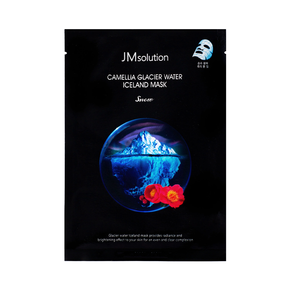 JMsolution Маска тканевая тонизирующая с экстрактом камелии Camellia Glacier Water Iceland Mask Snow