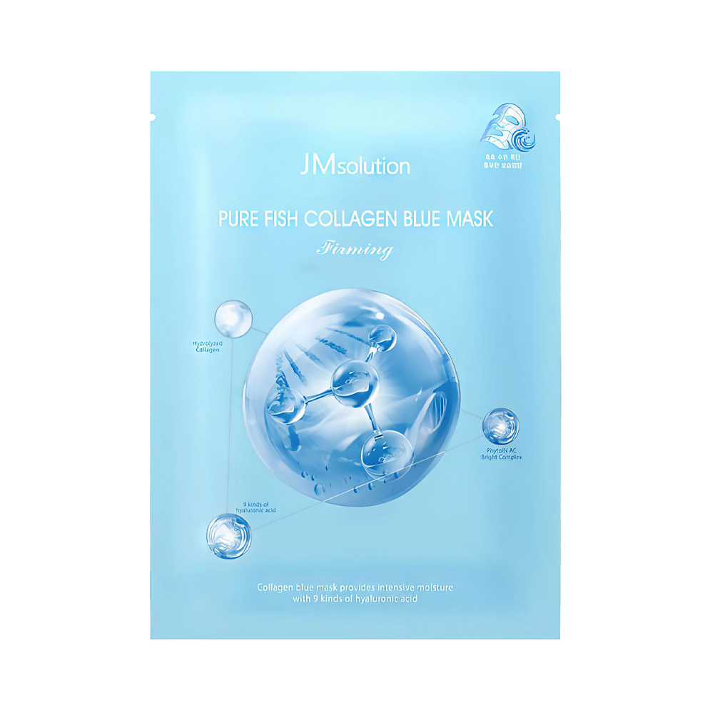 JMSolution Маска тканевая с КОЛЛАГЕНОМ (голубая) Pure Fish Collagen Blue Mask 30 мл