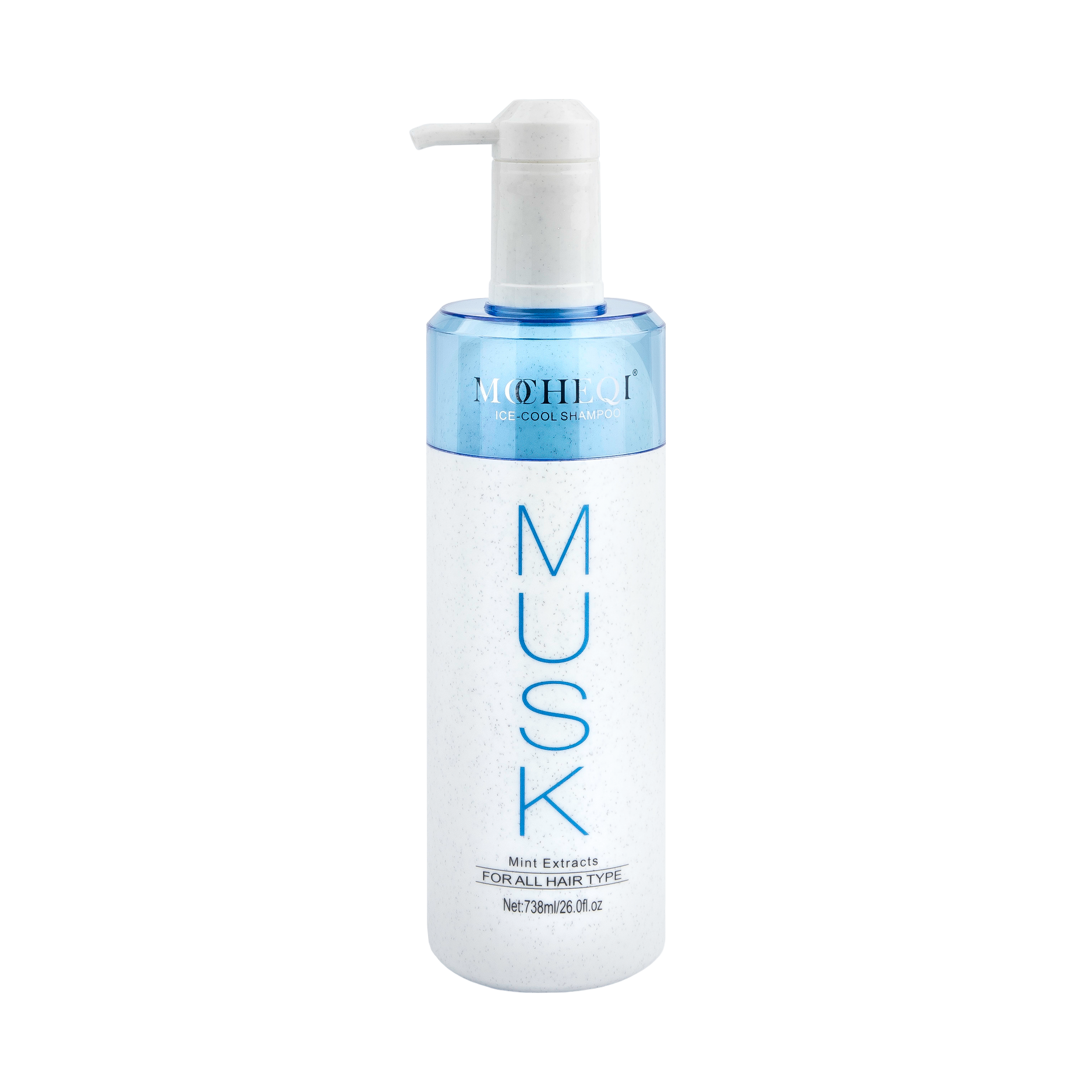 MOCHEQI MUSK Шампунь ICE-COOL SHAMPOO холодный лед для всех типов волос с ментолом 738 мл
